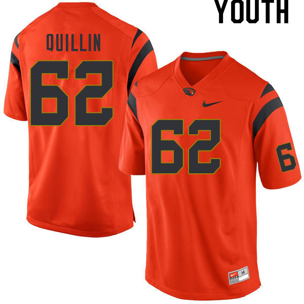 Youth #62 Joe Quillin Oregon State Beavers College Football Jerseys Sale-Orange